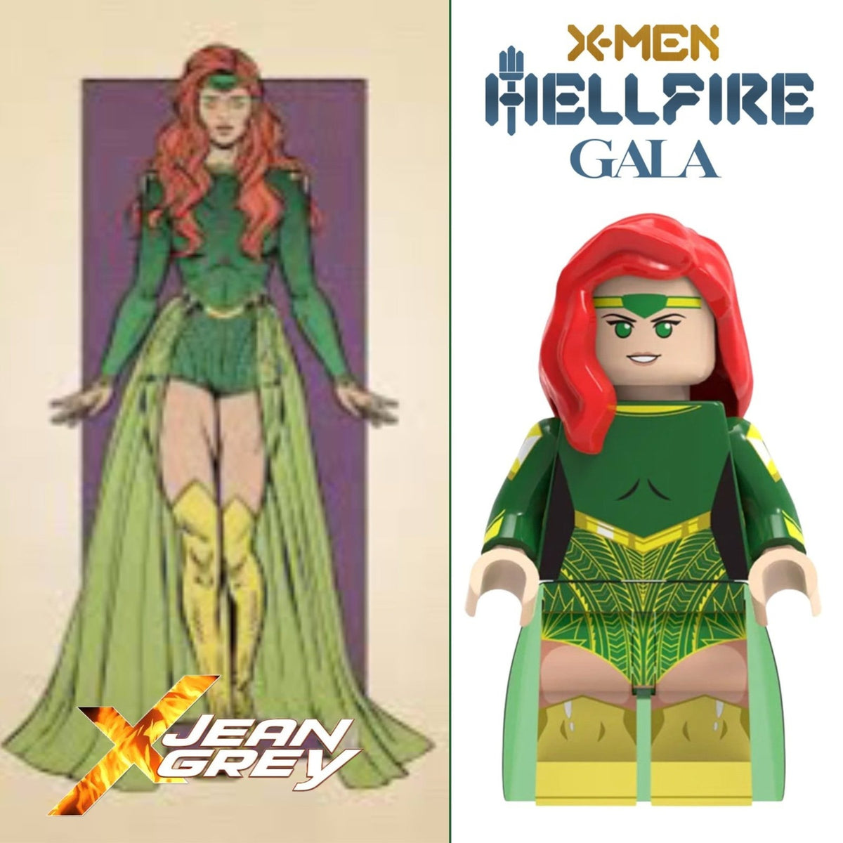 Hellfire Gala Jean Grey Minifigure - X-men - Custom Marvel Minifig