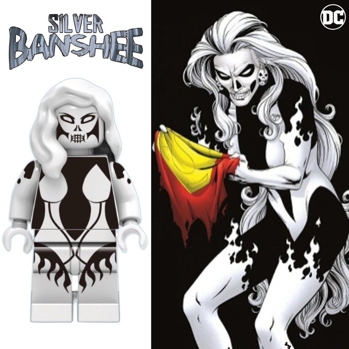 Silver Banshee Minifigure - Siobhan McDougal | Siobhan Smythe Custom Detective Collection Minifig