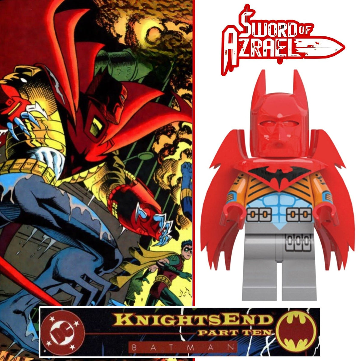 Azrael Batman Minifigure - KnightsEnd | Punishing Angel - Custom Detective Collection Minifig