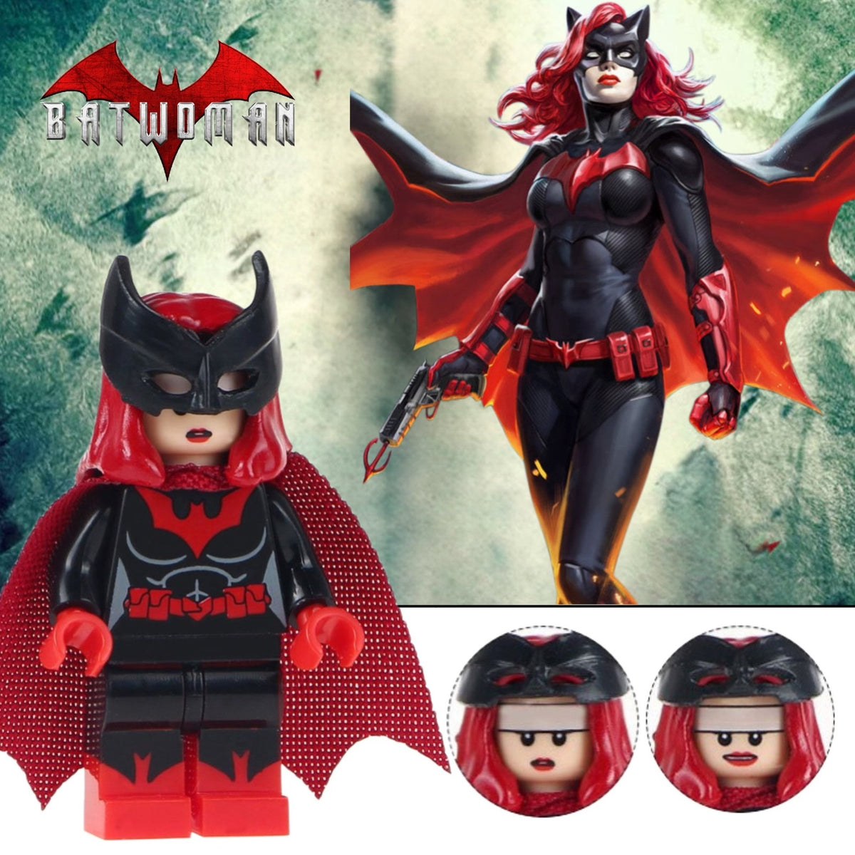 Batwoman Minifigure - Kate Kane | Batman | CW | Detective Collection Comics | Custom DC Minifig