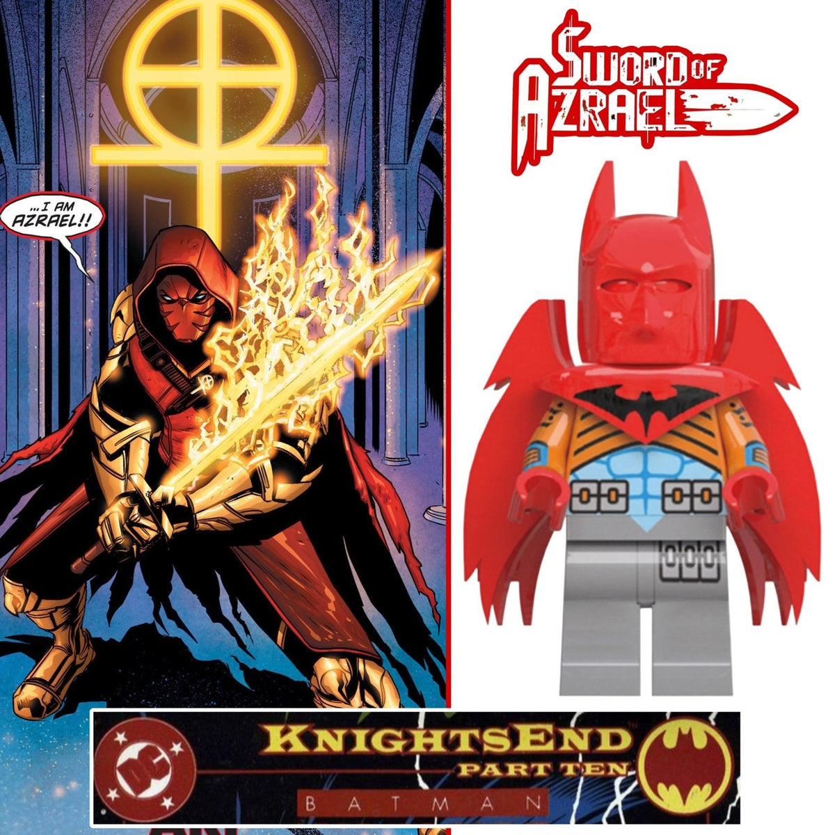 Azrael Batman Minifigure - KnightsEnd | Punishing Angel - Custom Detective Collection Minifig