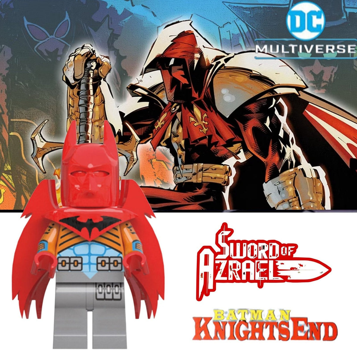 Azrael Batman Minifigure - KnightsEnd | Punishing Angel - Custom Detective Collection Minifig