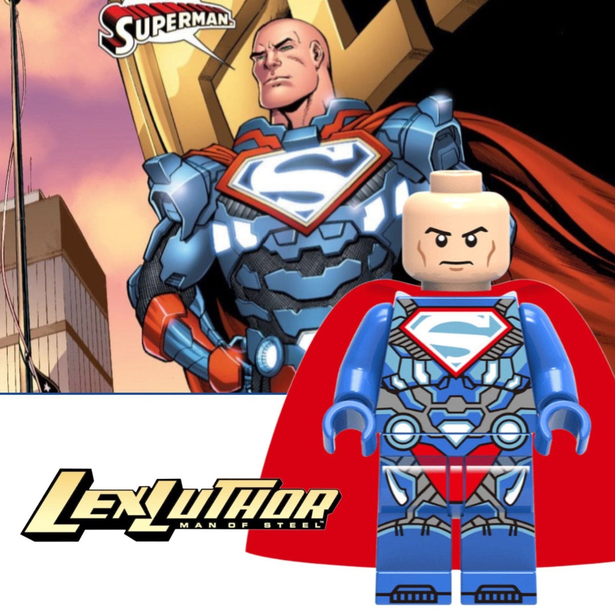 Lex Luthor Superman Minifigure - The New 52 - Custom Detective Collection Minifig