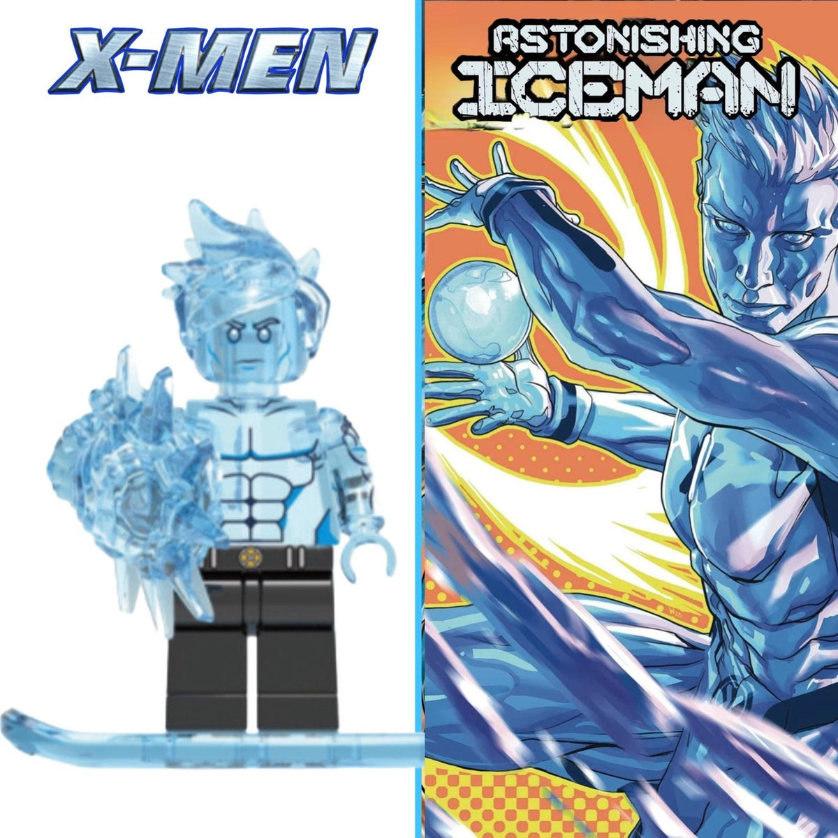 Iceman Minifigure - Bobby Drake | X-Men - Custom Marvel Minifig