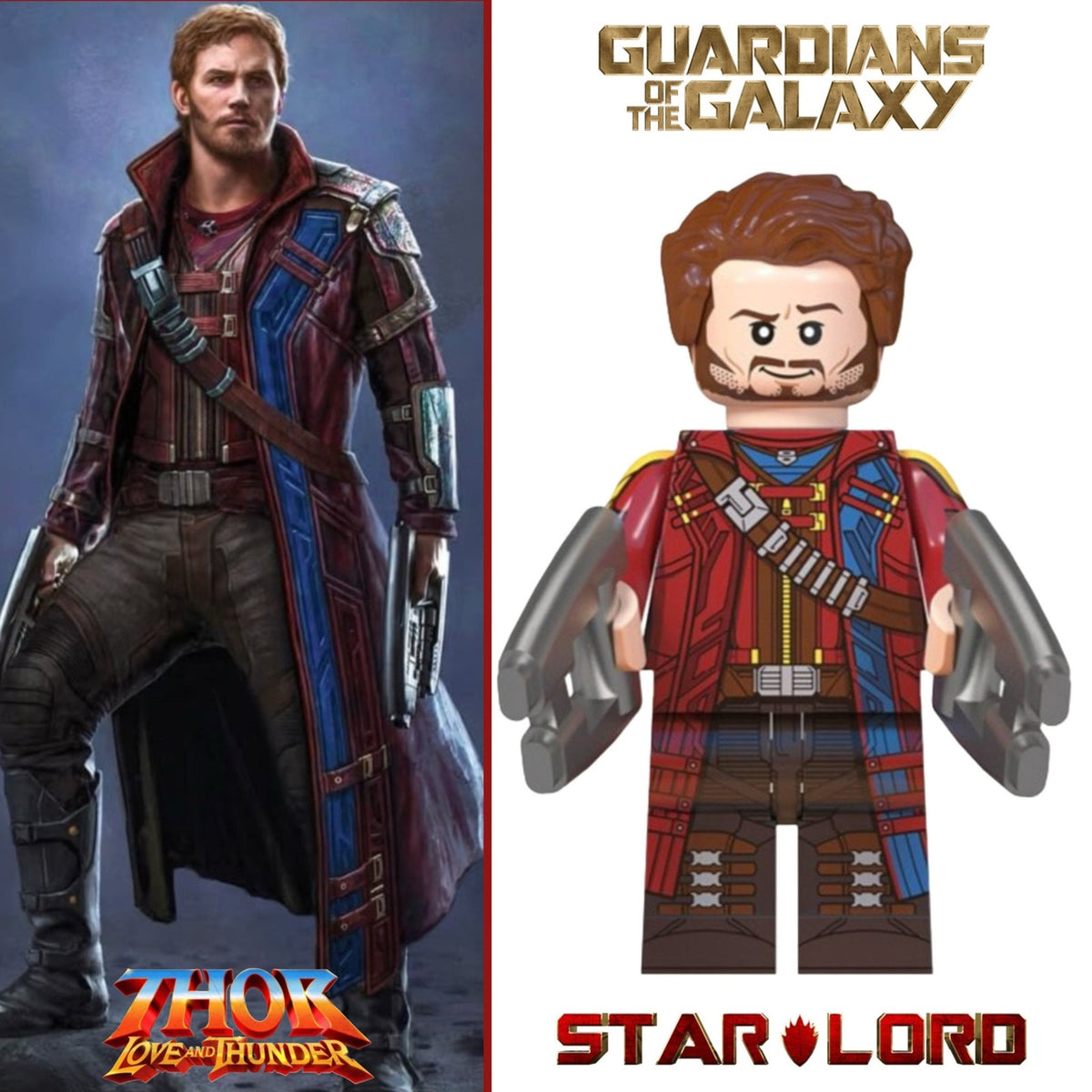 Star-Lord Minifigure - Thor Love & Thunder - Custom Marvel Minifig