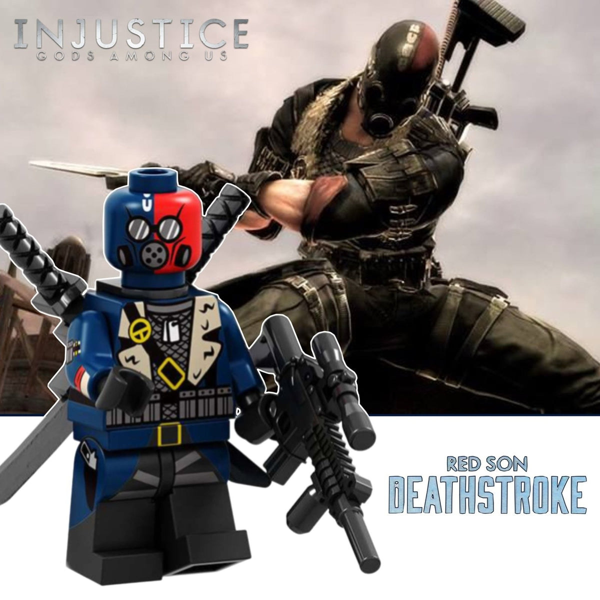 Red Son Deathstroke Minifigure - Injustice | Gods Among Us - Custom Detective Collection Minifig