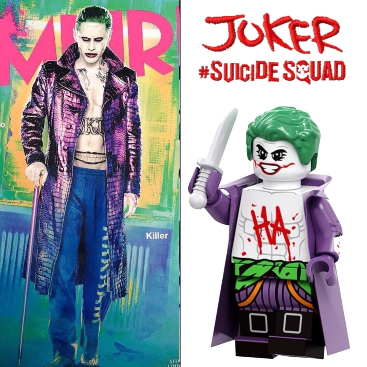 The Joker Minifigure - Suicide Squad | Jared Leto Joker -  Detective Collection Custom Minifig
