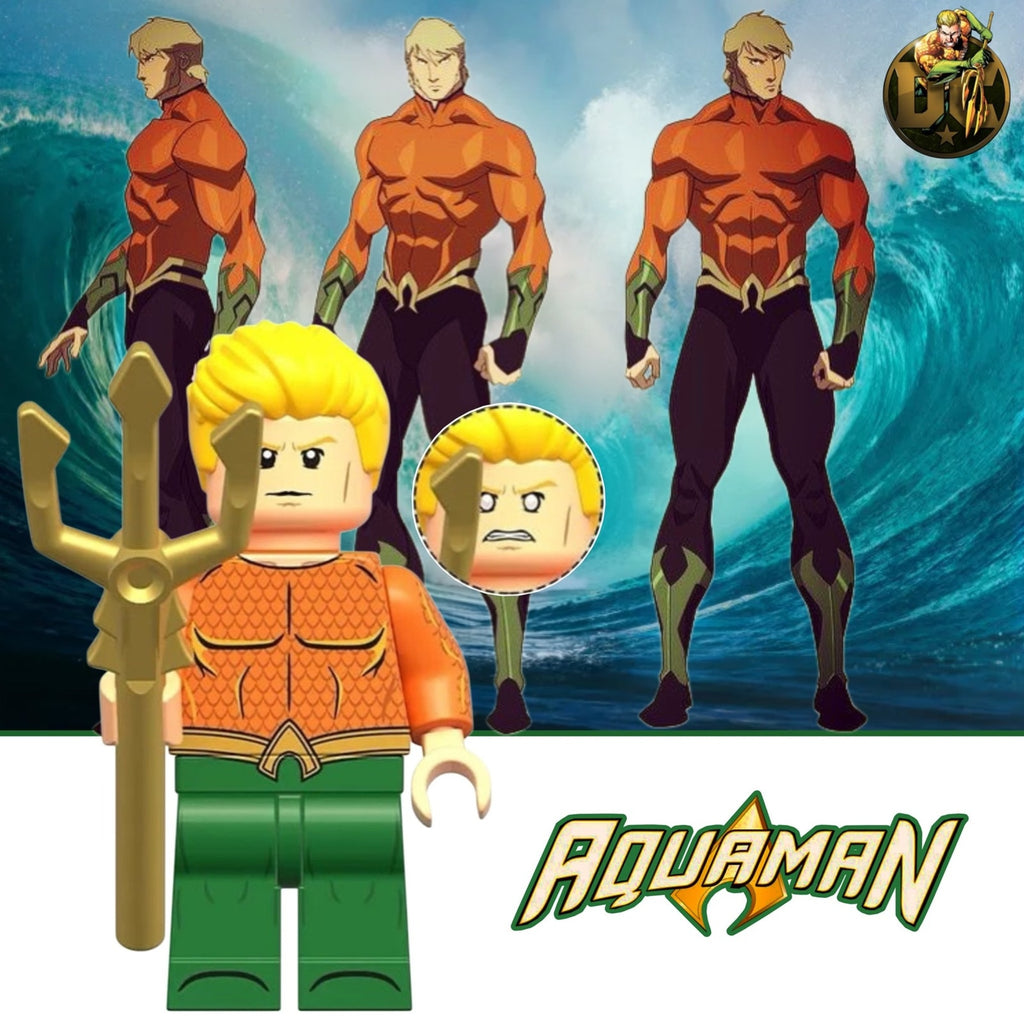 Aquaman Minifigure - Arthur Curry | Justice League | Detective Collection Comics | Custom Minifig