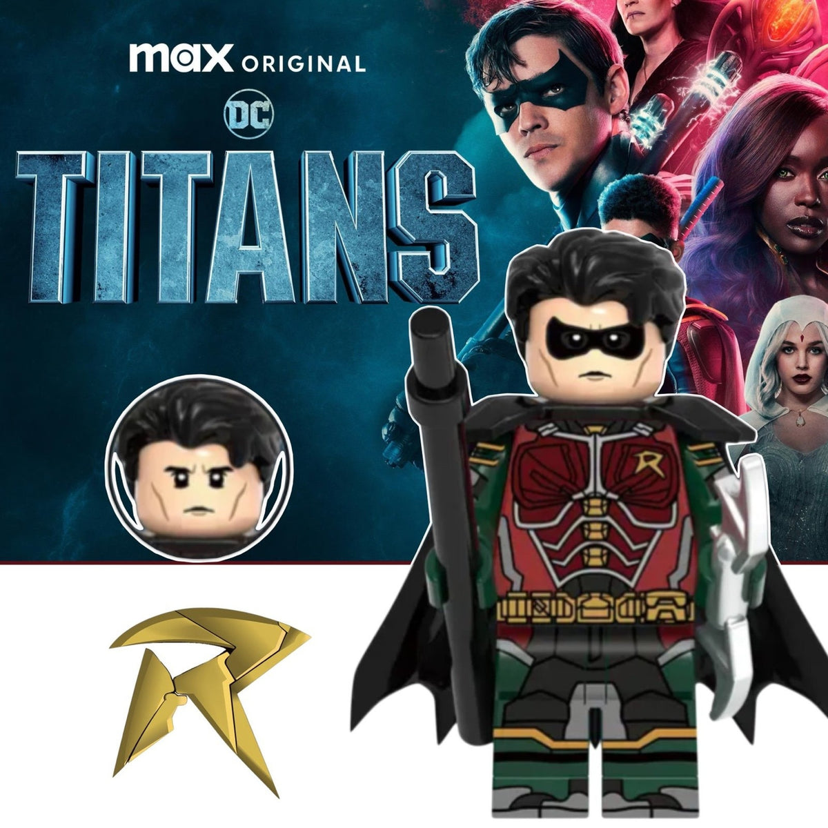 Titans Robin Minifigure - Dick Grayson | Teen Titans | Lego Compatible Custom Detective Collection