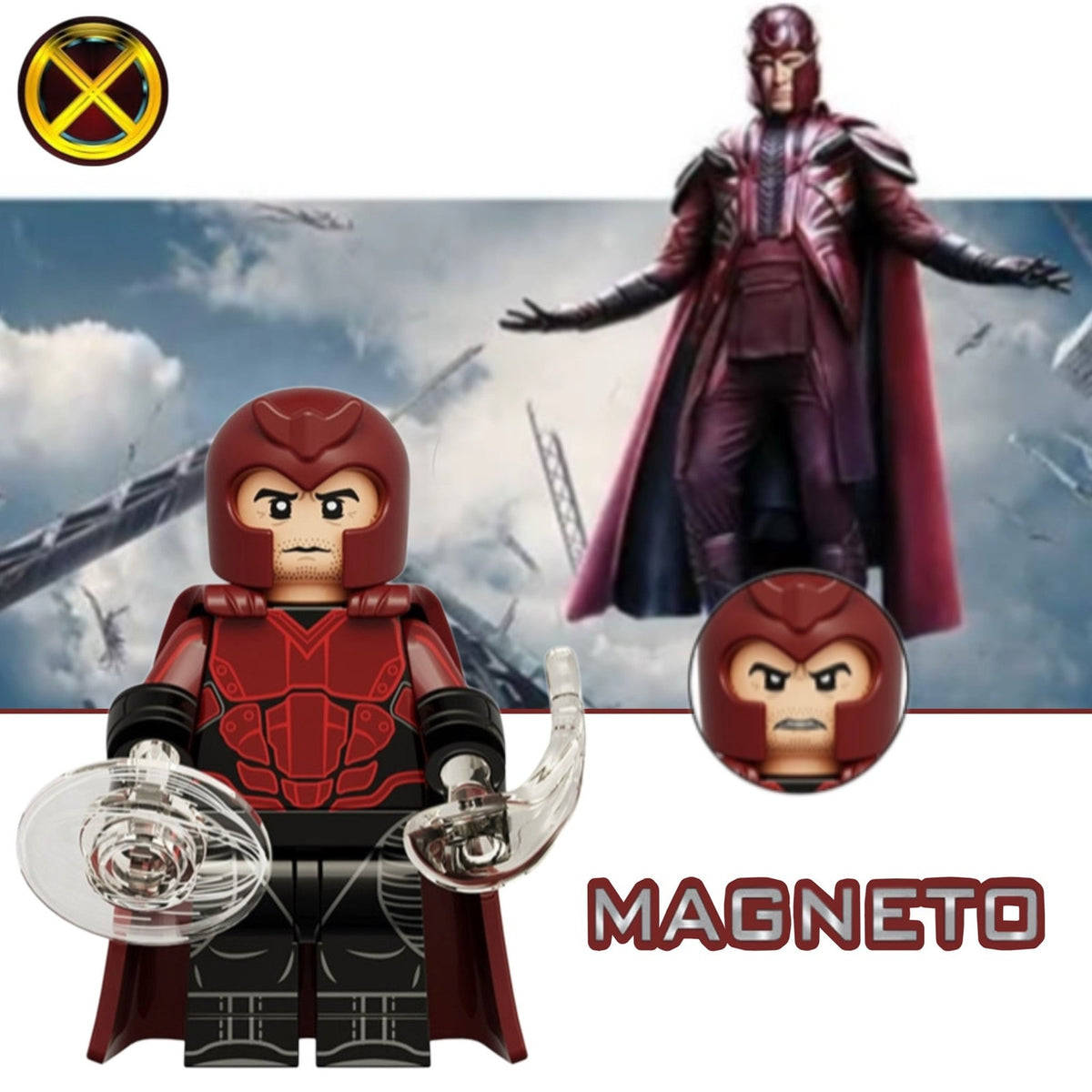 Magneto Minifigure - Erik Lehnsherr X-men Apocalypse - Custom Marvel Minifig