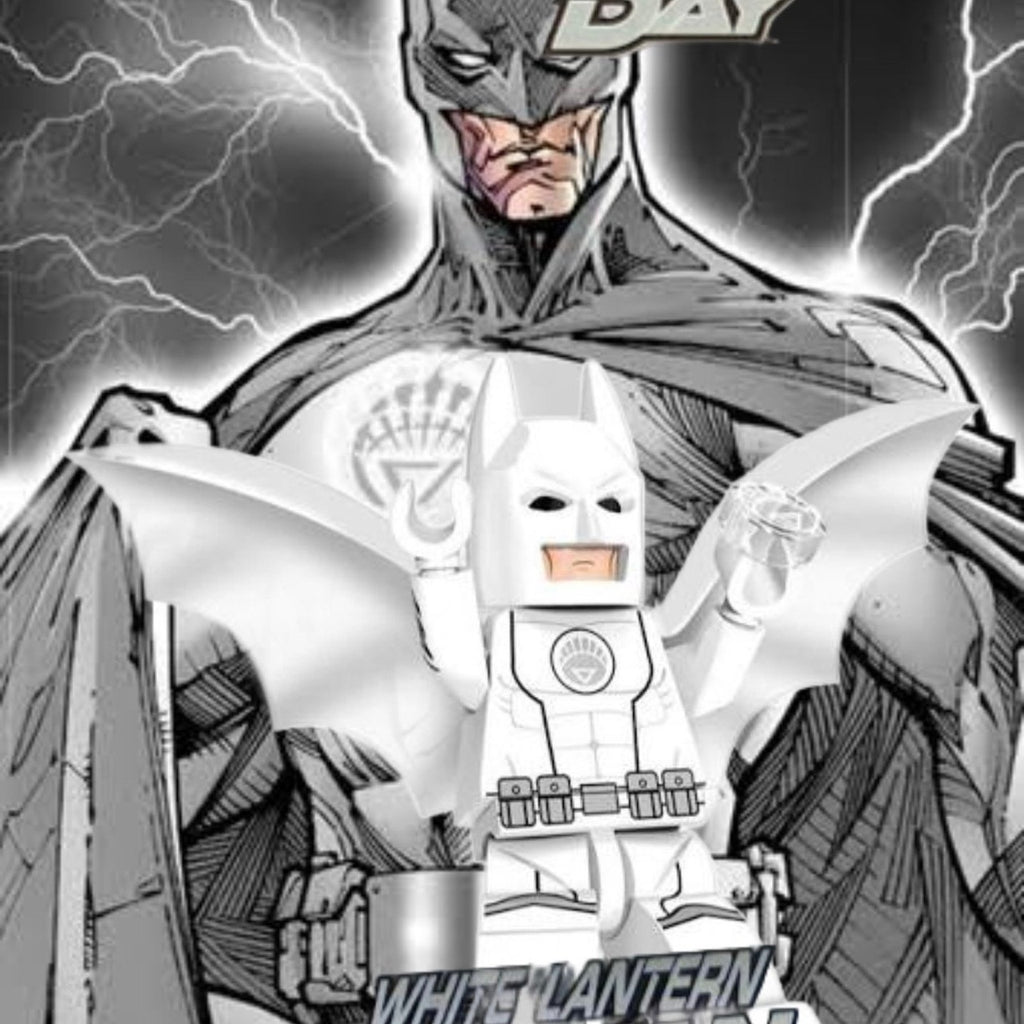 White Lantern Batman Minifigure - Brightest Day - Custom Detective Collection Minifig