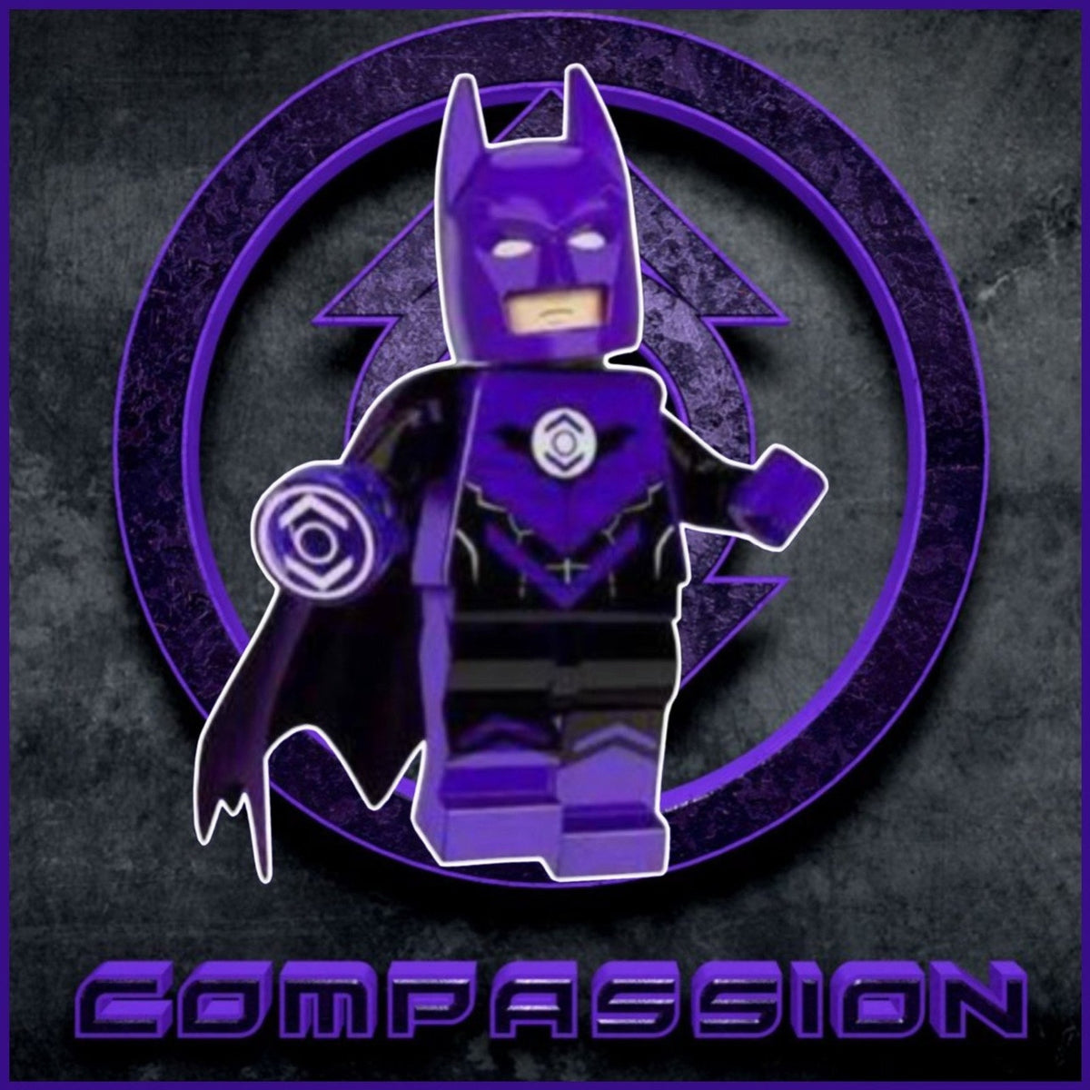 Purple Lantern Batman Minifigure - Indigo Lantern Corps - Custom Detective Collection Minifig