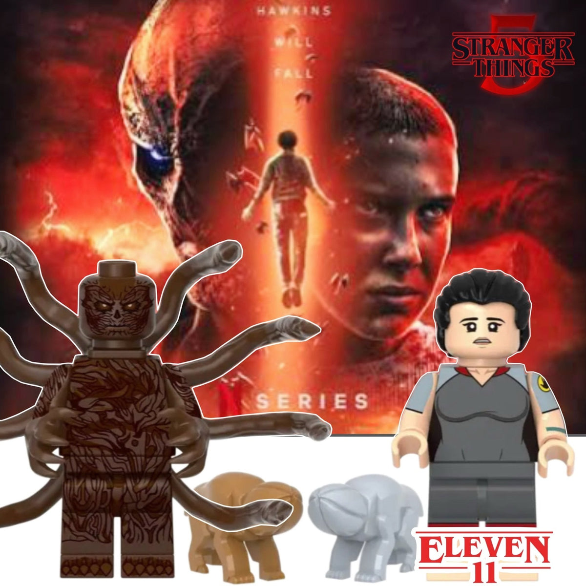 Vecna vs Eleven Minifigures BUNDLE - Hawkins Residents | Netflix | Custom Minifigs
