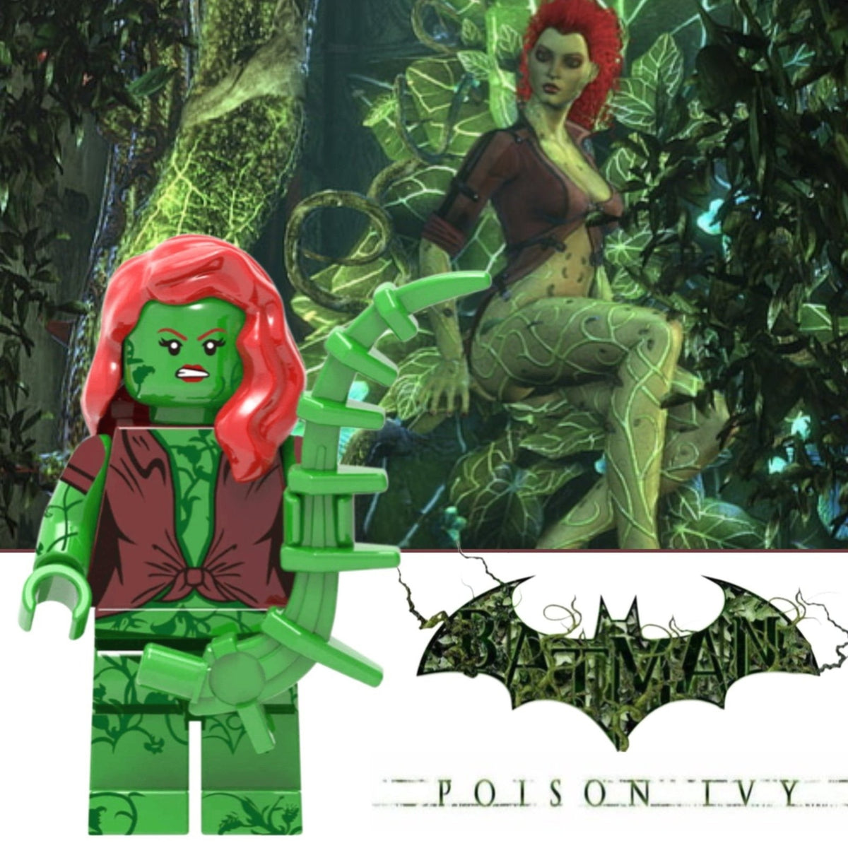 Poison Ivy Minifigure - Arkham Asylum | Pamela Isley | Detective Collection | Batman | Custom