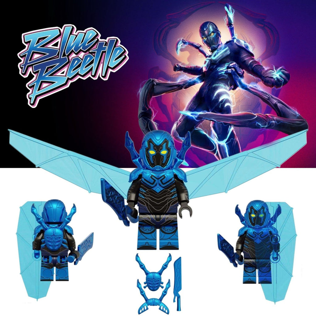Blue Beetle Minifigure - Jaime Reyes | Khaji Da | Scarab - Custom Detective Collection Minifig