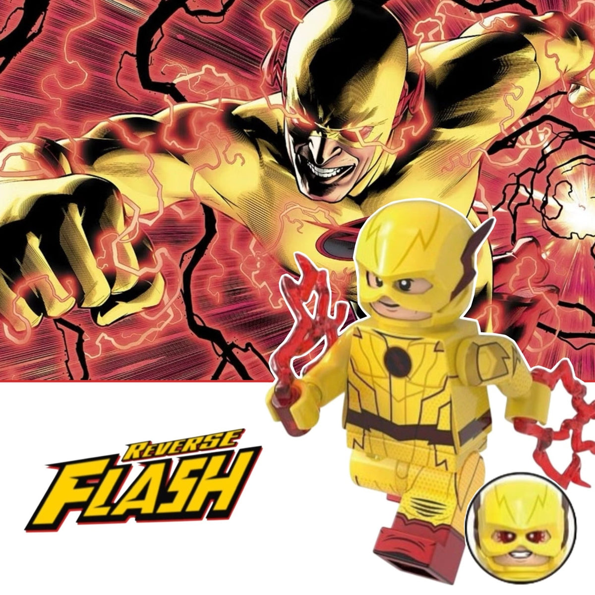 Reverse Flash Minifigure - Eobard Thawne | Professor Zoom - Custom Detective Collection Minifig