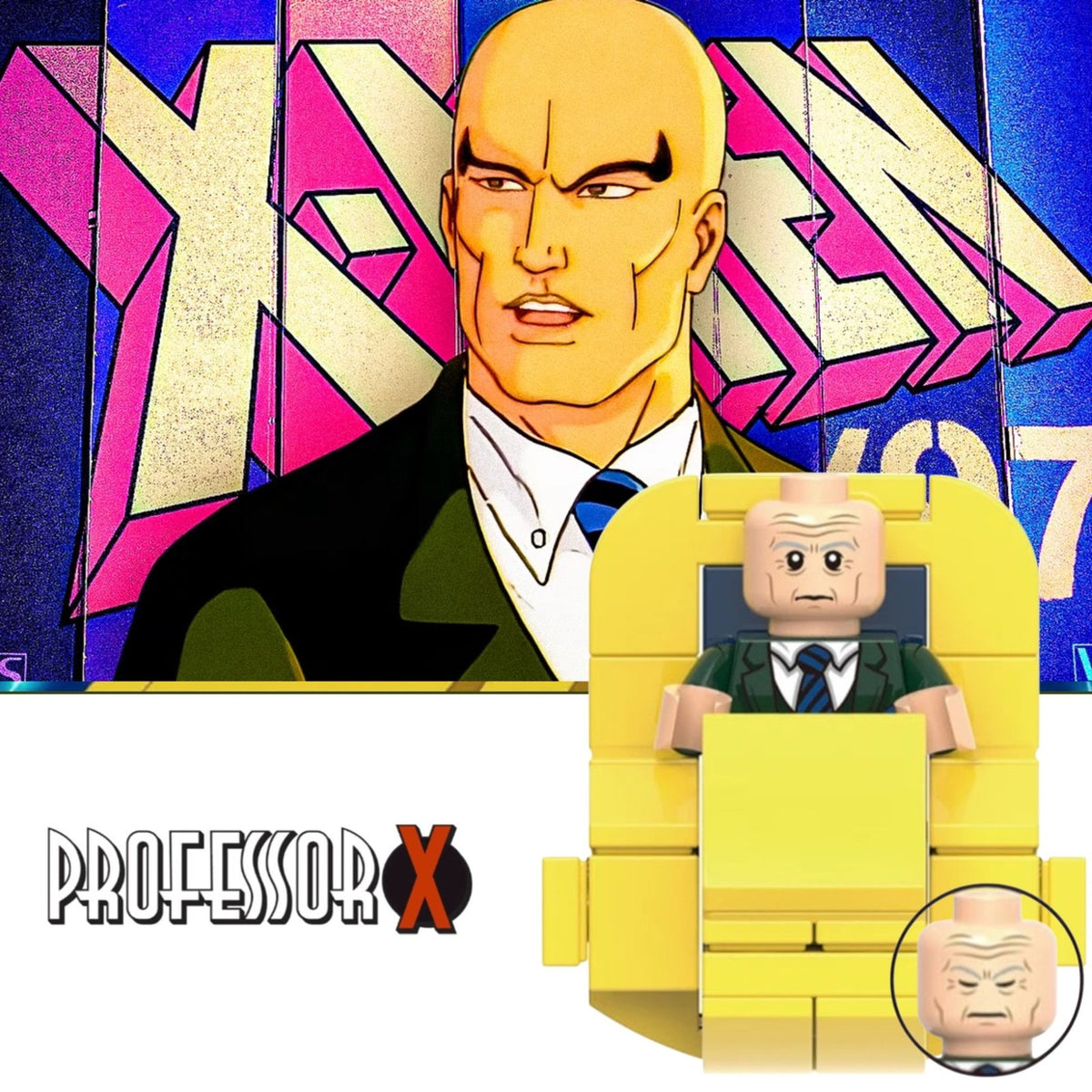 Professor X Minifigure - Charles Xavier | X-Men ‘97 | Custom Marvel Minifig