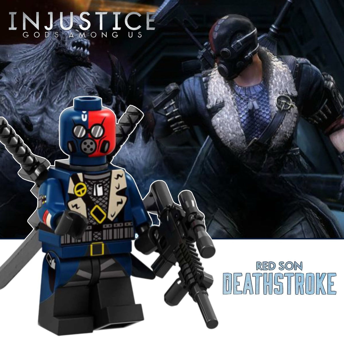 Red Son Deathstroke Minifigure - Injustice | Gods Among Us - Custom Detective Collection Minifig