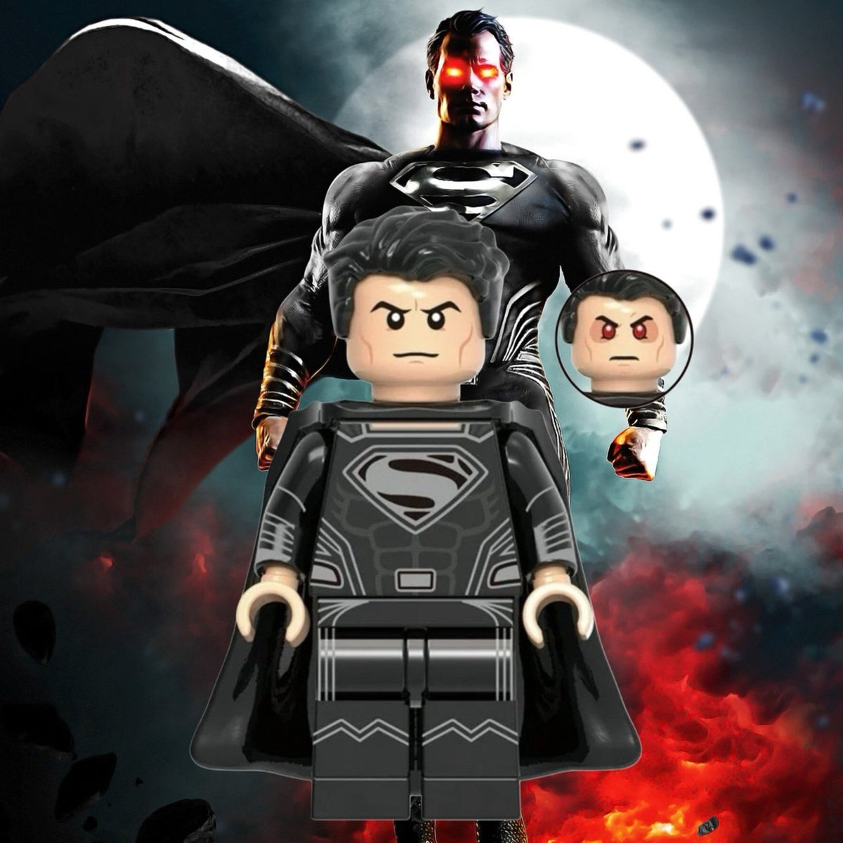 Henry Cavill Superman Minifigures - Original & Black Suit | Snyderverse | DCEU