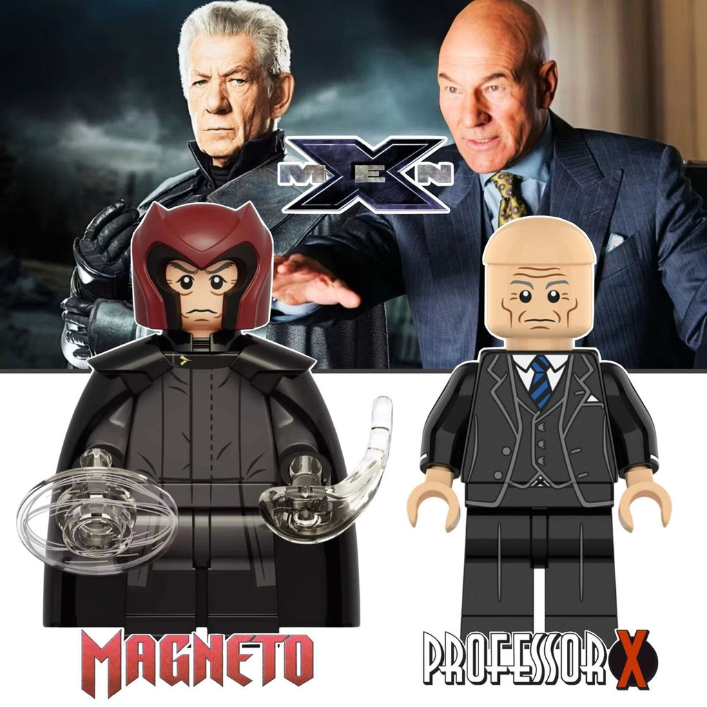 Professor X & Magneto Minifigures - Fox X-men Trilogy - Custom Marvel Minfigs