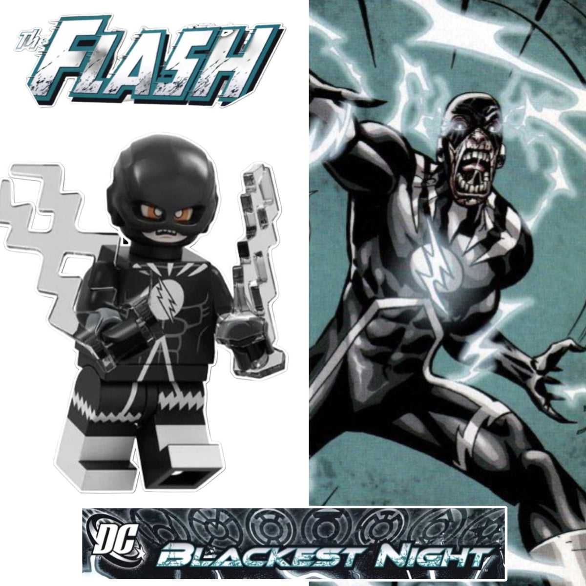 Black Lantern Flash Minifigure - Barry Allen | Blackest Night-Custom Detective Collection Minifig