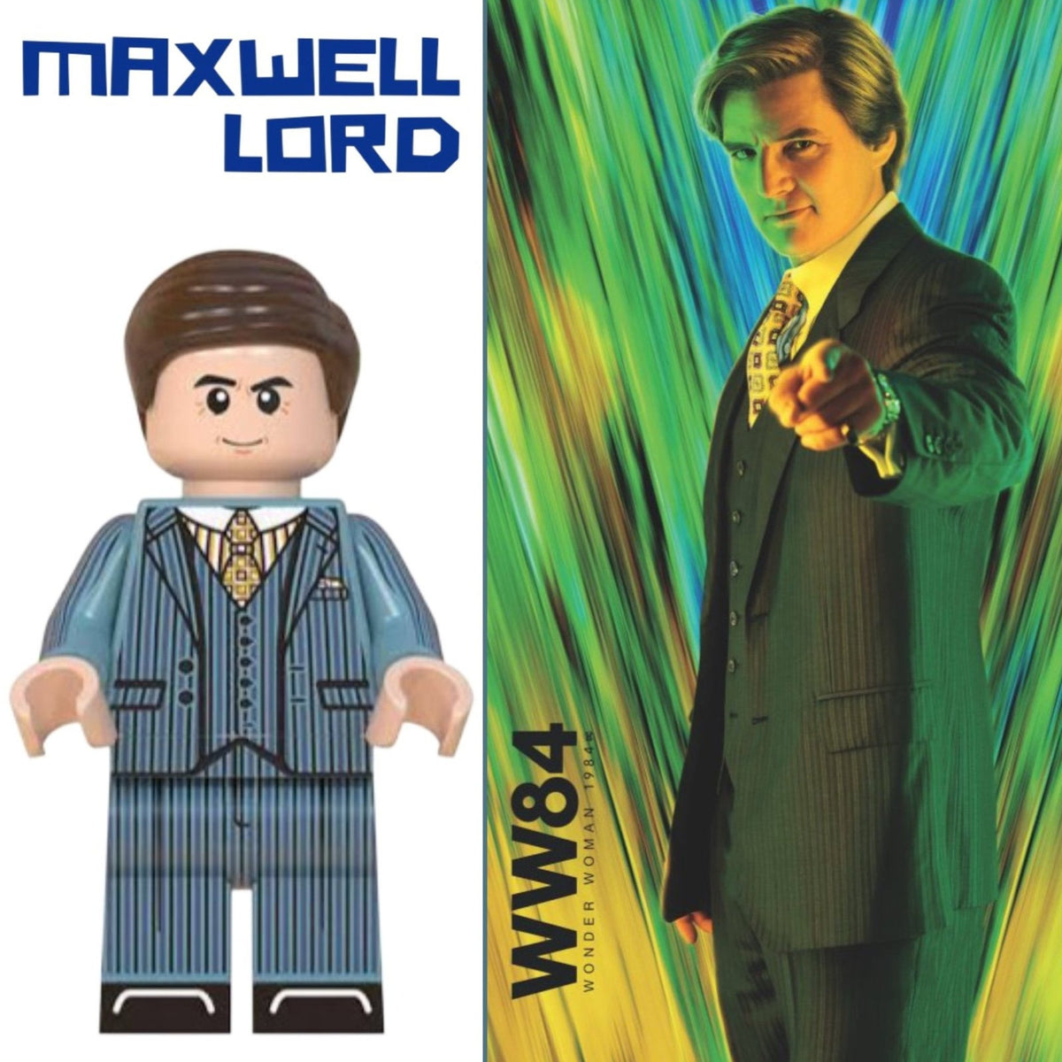 Maxwell Lord Minifigure - Pedro Pascal | Wonder Woman 1984 | Custom Detective Collection Minifig