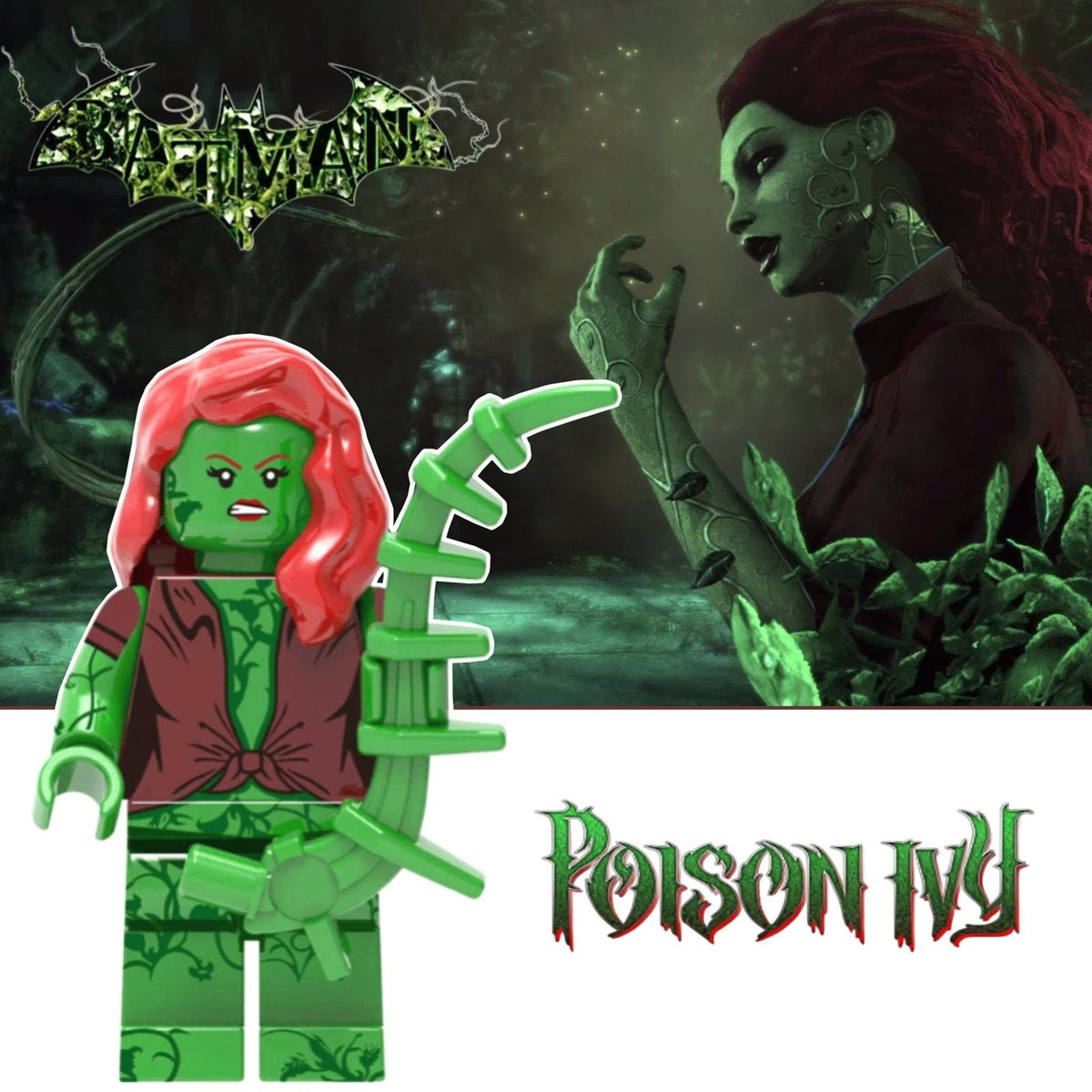 Poison Ivy Minifigure - Arkham Asylum | Pamela Isley | Detective Collection | Batman | Custom
