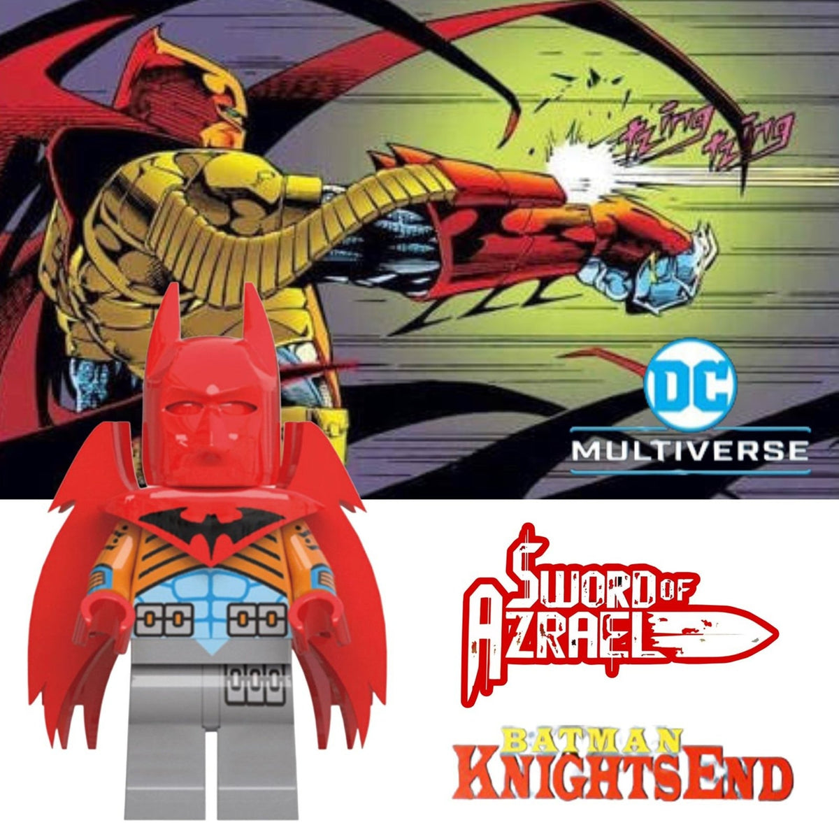 Azrael Batman Minifigure BUNDLE - Knightquest | Knightsend - Custom Detective Collection Minifigs
