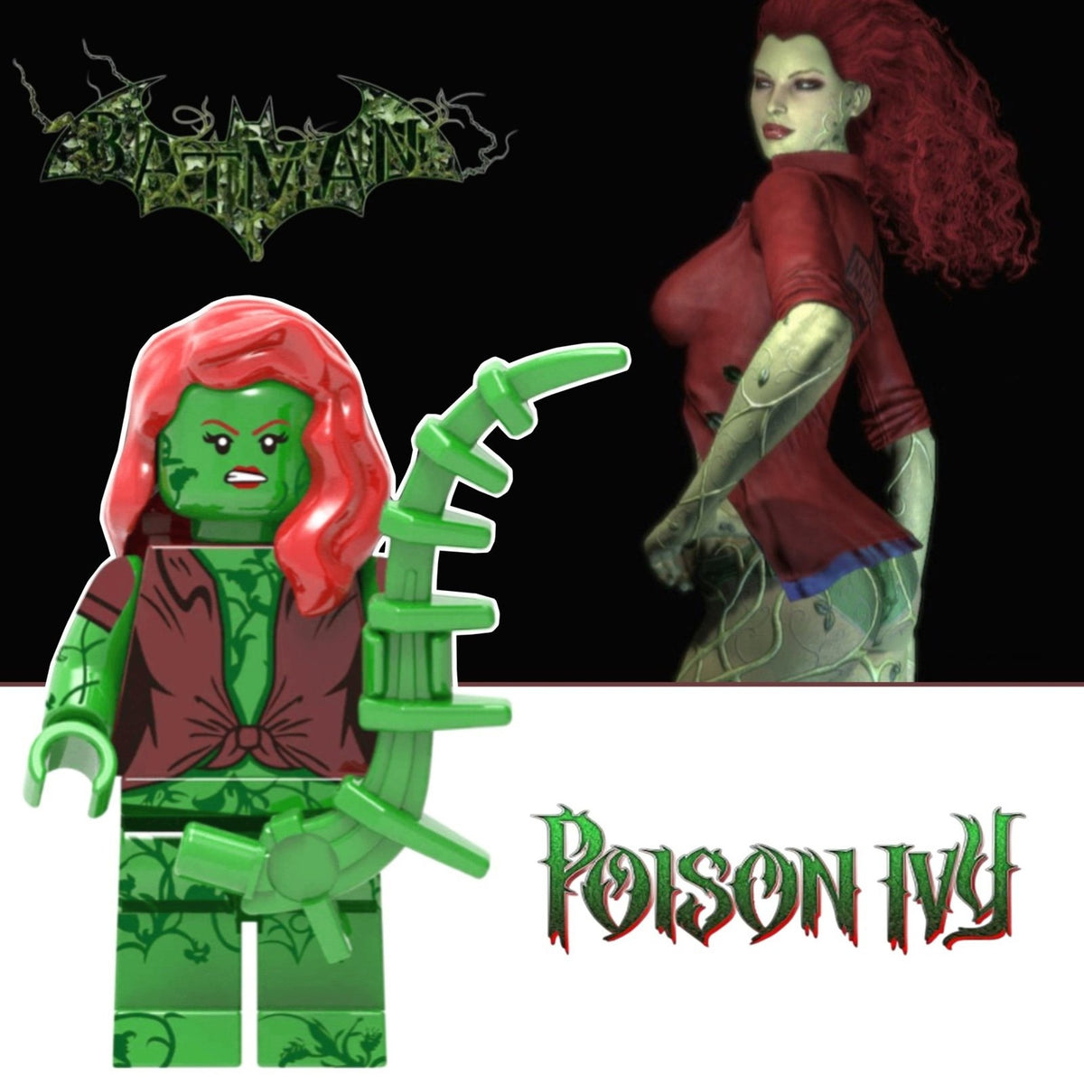 Poison Ivy Minifigure - Arkham Asylum | Pamela Isley | Detective Collection | Batman | Custom