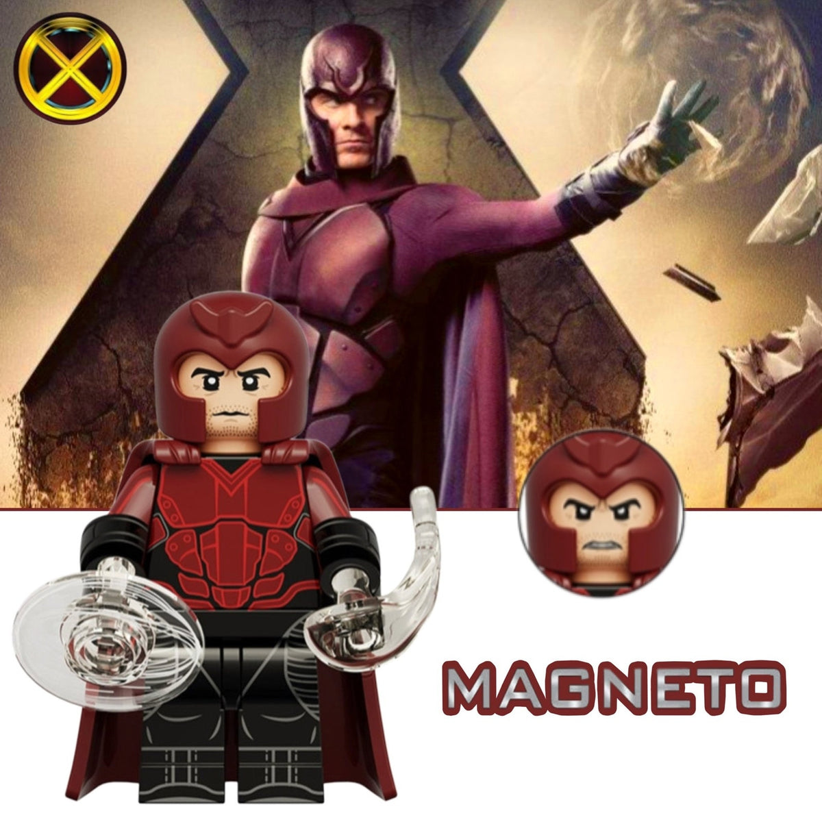 Magneto Minifigure - Erik Lehnsherr X-men Apocalypse - Custom Marvel Minifig