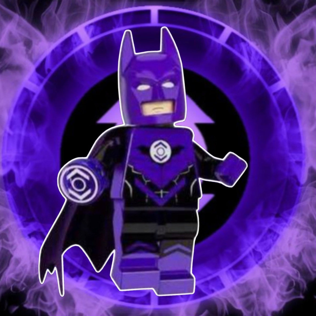 Purple Lantern Batman Minifigure - Indigo Lantern Corps - Custom Detective Collection Minifig