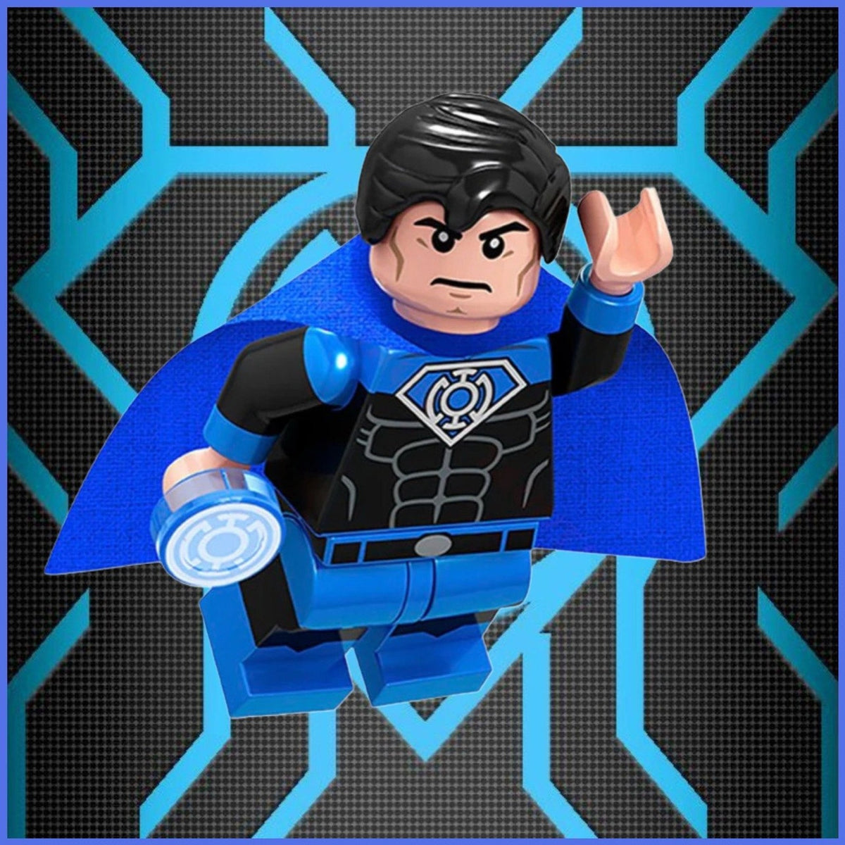 Blue Lantern Superman Minifigure - Kal-El | Lego Compatible | Custom DC Minifig