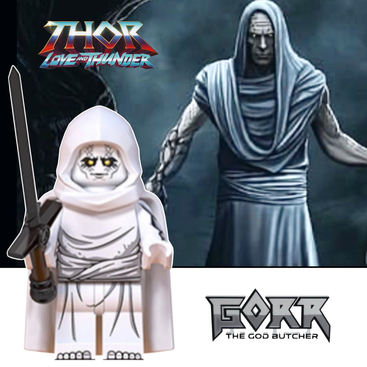 Gorr the God Butcher Minifigure - Thor Love & Thunder - Custom Marvel Minifig