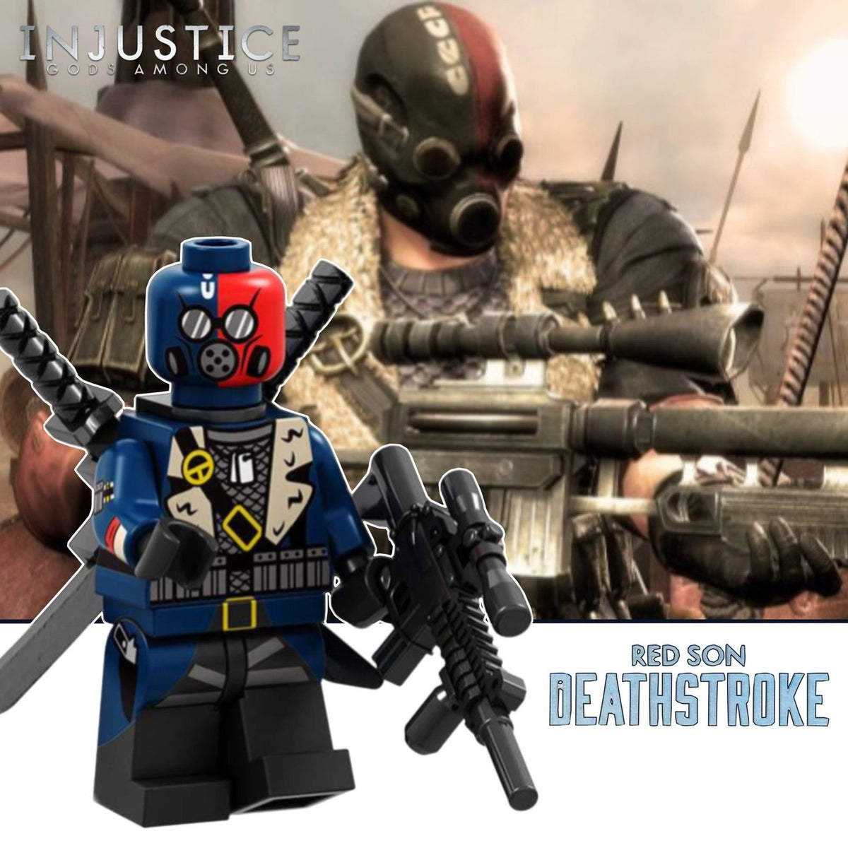 Red Son Deathstroke Minifigure - Injustice | Gods Among Us - Custom Detective Collection Minifig