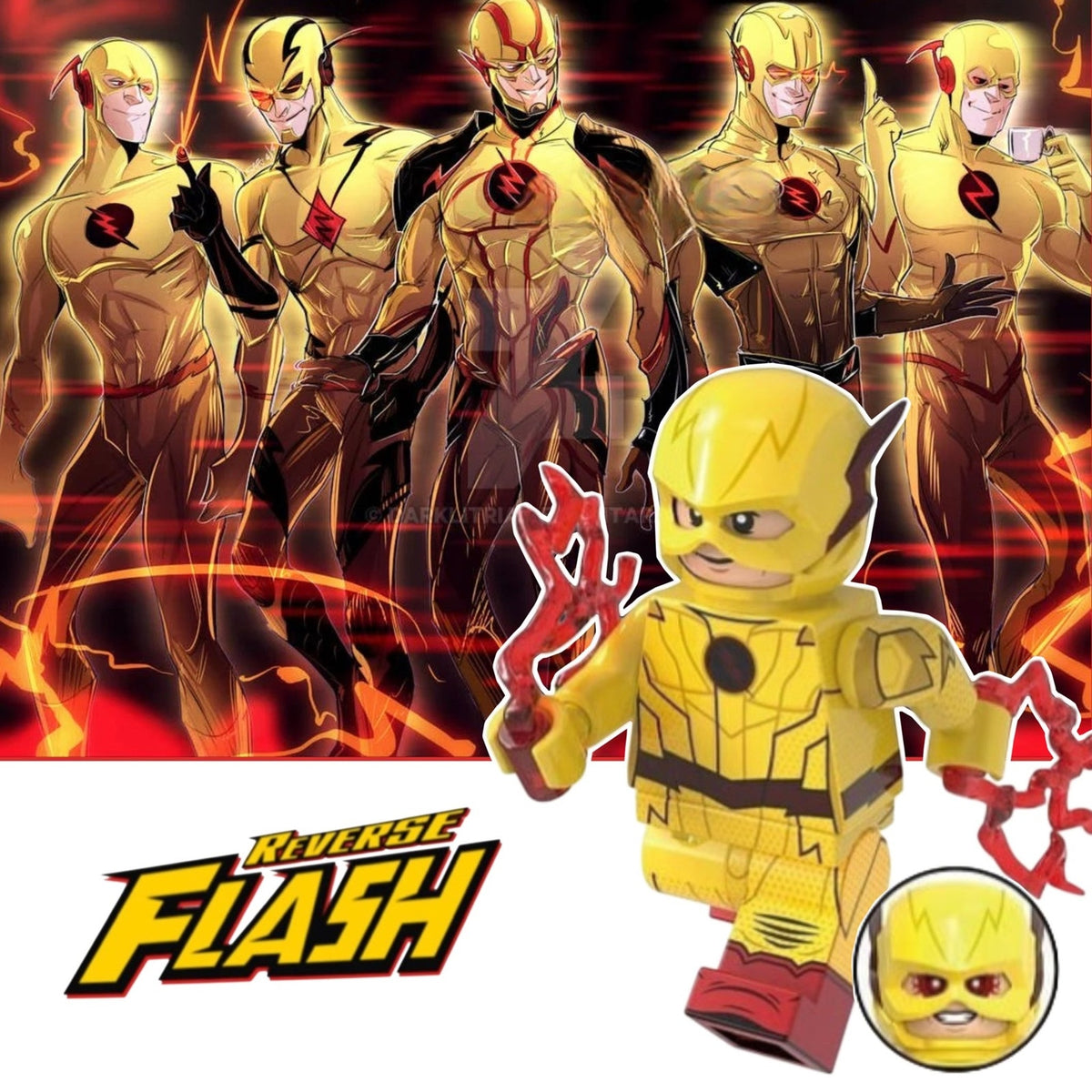 Reverse Flash Minifigure - Eobard Thawne | Professor Zoom - Custom Detective Collection Minifig