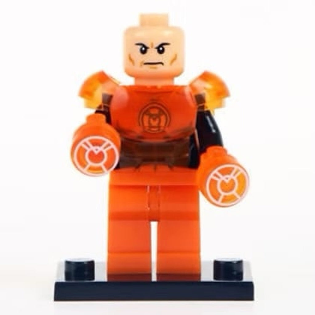 Orange Lantern Lex Luthor Minifigure - Lego Compatible - Custom Detective Collection Minifig