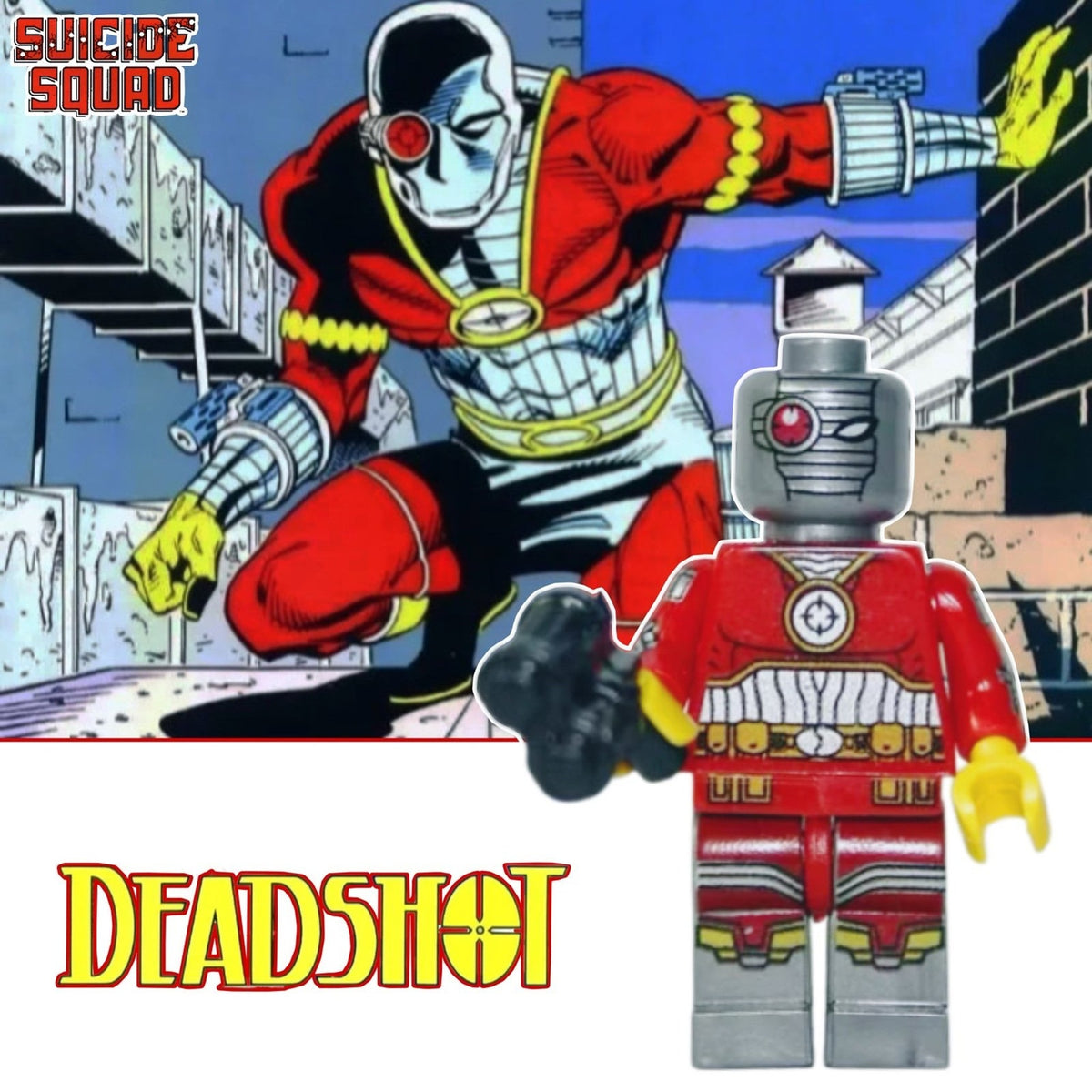 Classic Deadshot Minifigure - Suicide Squad | Floyd Lawton  - Custom Detective Collection Minifig