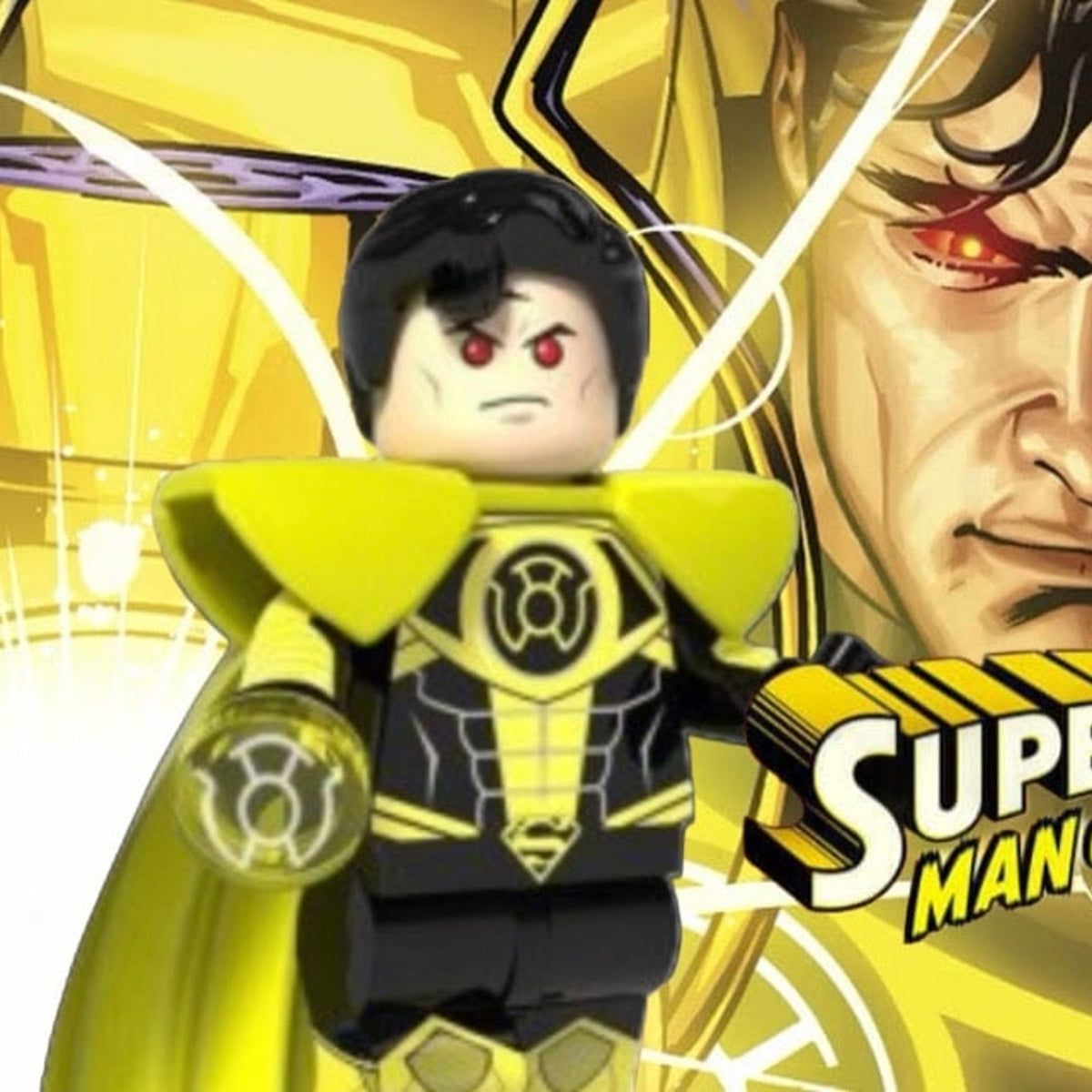 Yellow Lantern Superman Minifigure - Custom Detective Collection Minifig