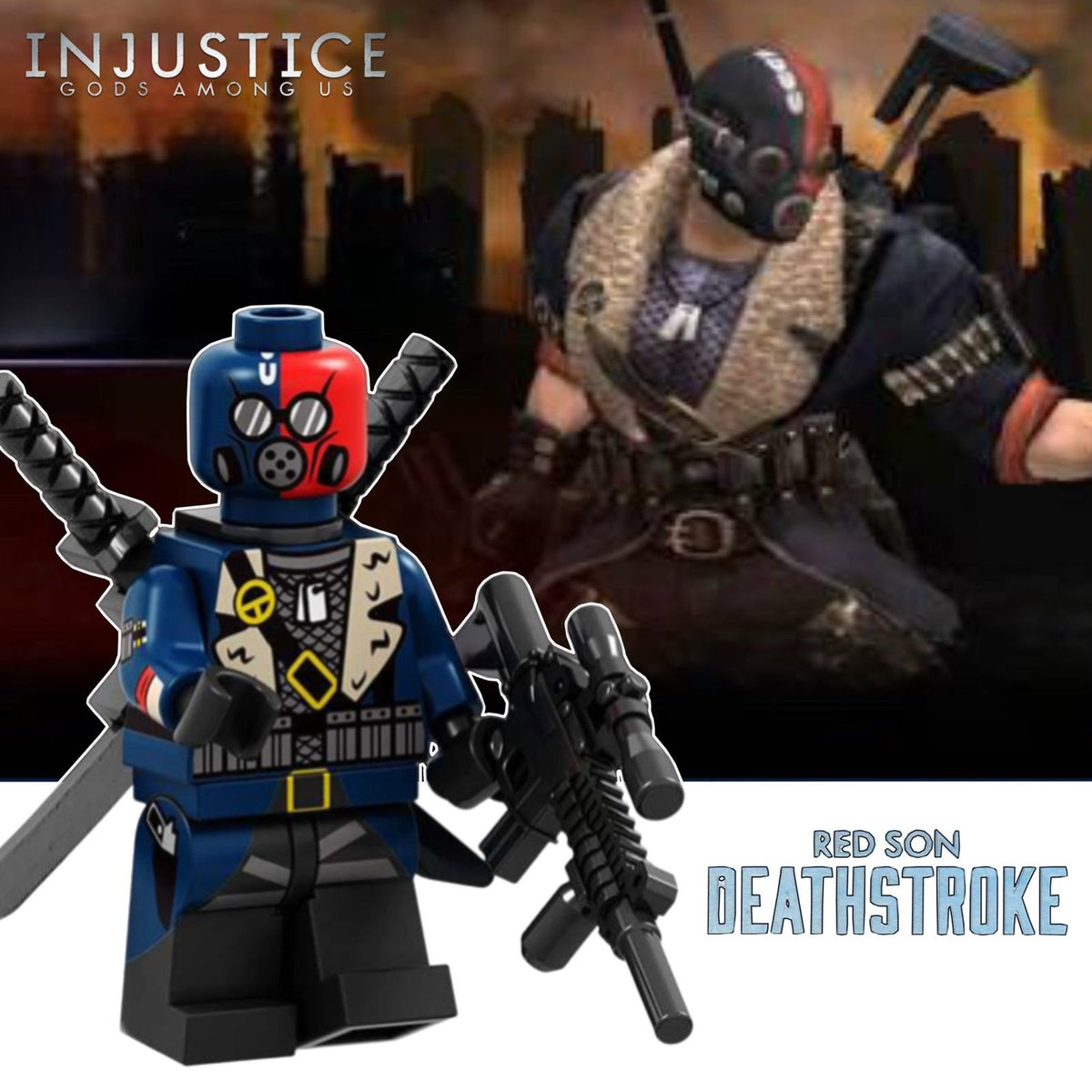 Red Son Deathstroke Minifigure - Injustice | Gods Among Us - Custom Detective Collection Minifig