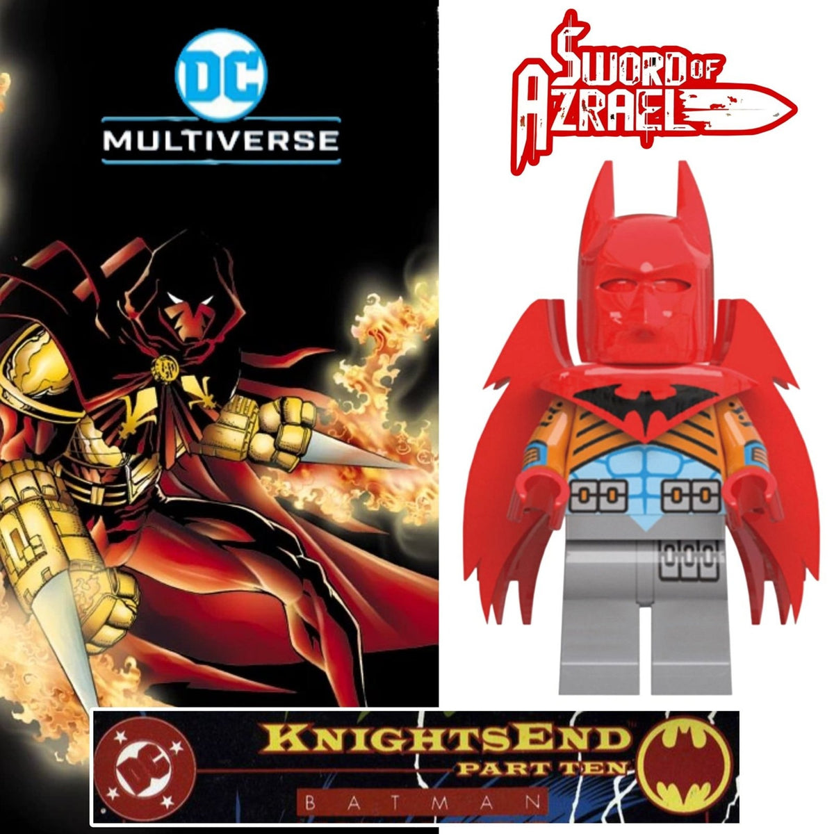 Azrael Batman Minifigure - KnightsEnd | Punishing Angel - Custom Detective Collection Minifig