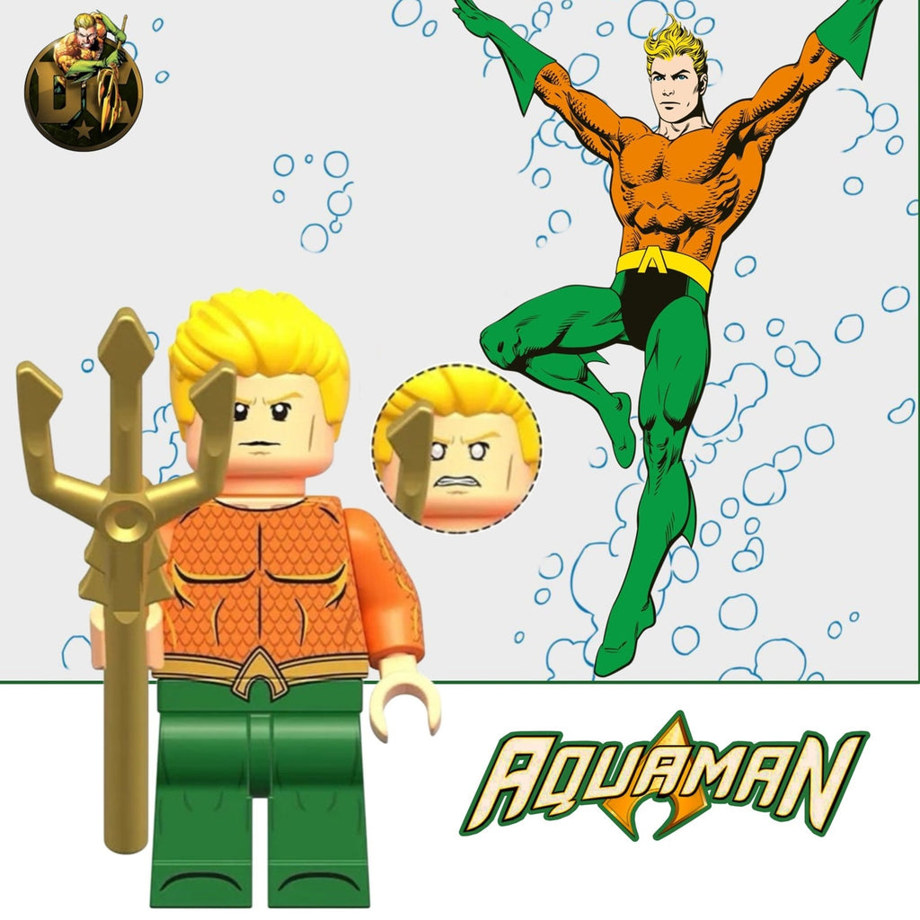 Aquaman Minifigure - Arthur Curry | Justice League | Detective Collection Comics | Custom Minifig