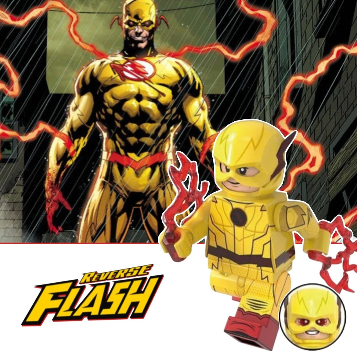 Reverse Flash Minifigure - Eobard Thawne | Professor Zoom - Custom Detective Collection Minifig
