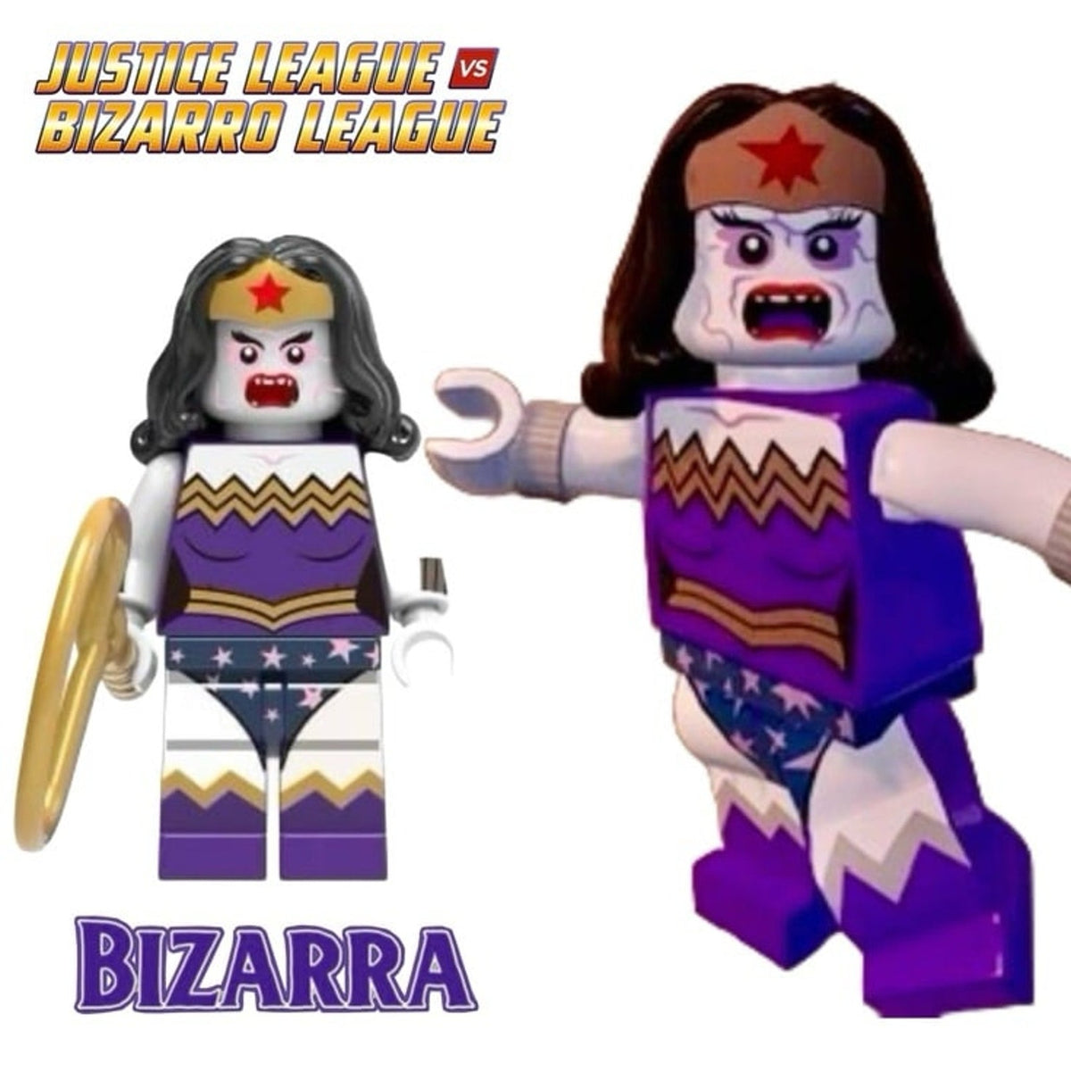 Bizarra Wonder Woman Minifigure - Justice League v Bizarro League - Detective Collection Minifig