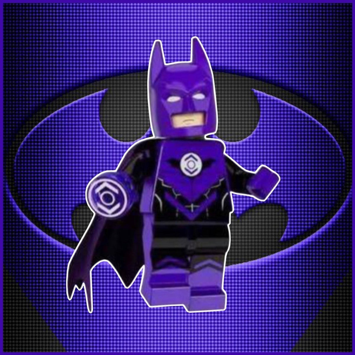 Purple Lantern Batman Minifigure - Indigo Lantern Corps - Custom Detective Collection Minifig
