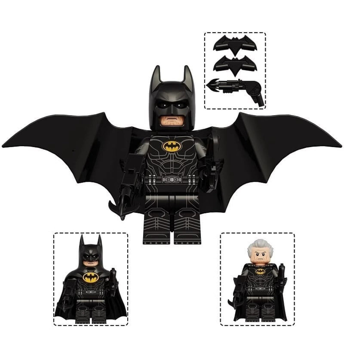 Old Man Batman Minifigure - Flash | Michael Keaton Batman - Custom Detective Collection Minifig