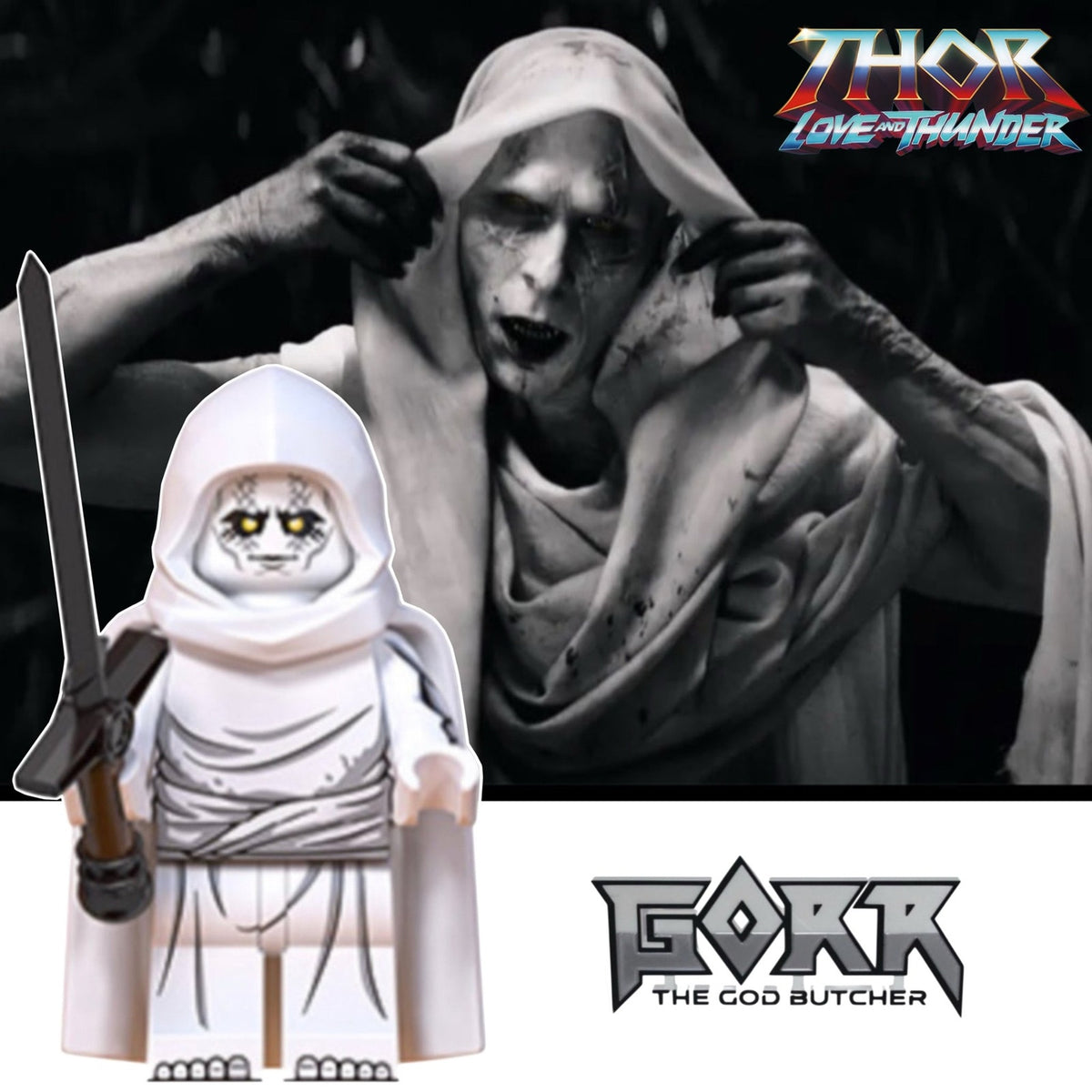 Gorr the God Butcher Minifigure - Thor Love & Thunder - Custom Marvel Minifig