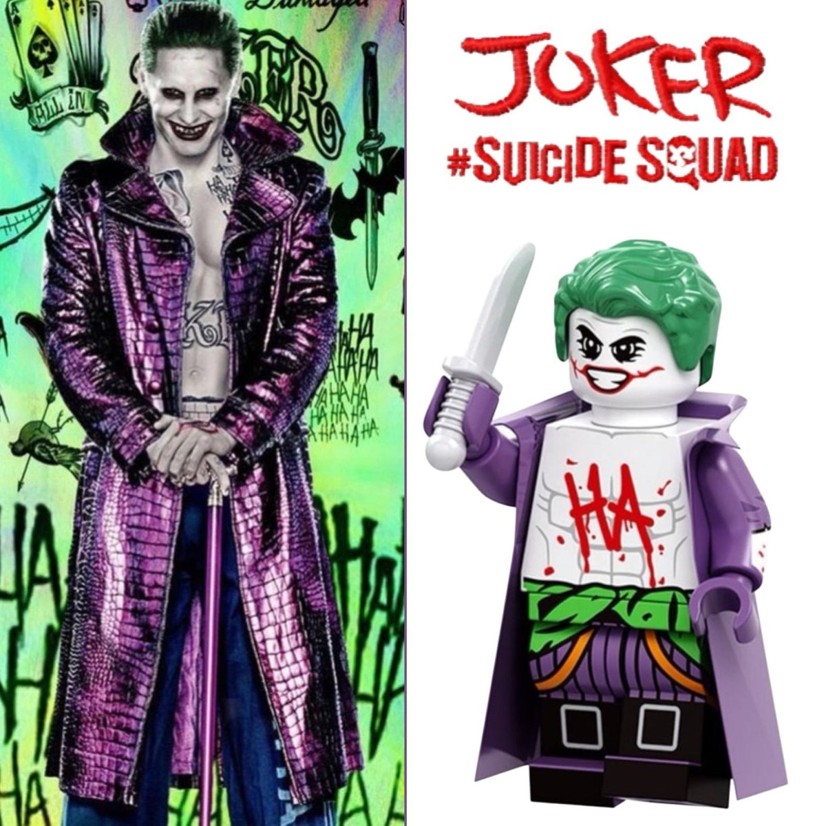 The Joker Minifigure - Suicide Squad | Jared Leto Joker -  Detective Collection Custom Minifig