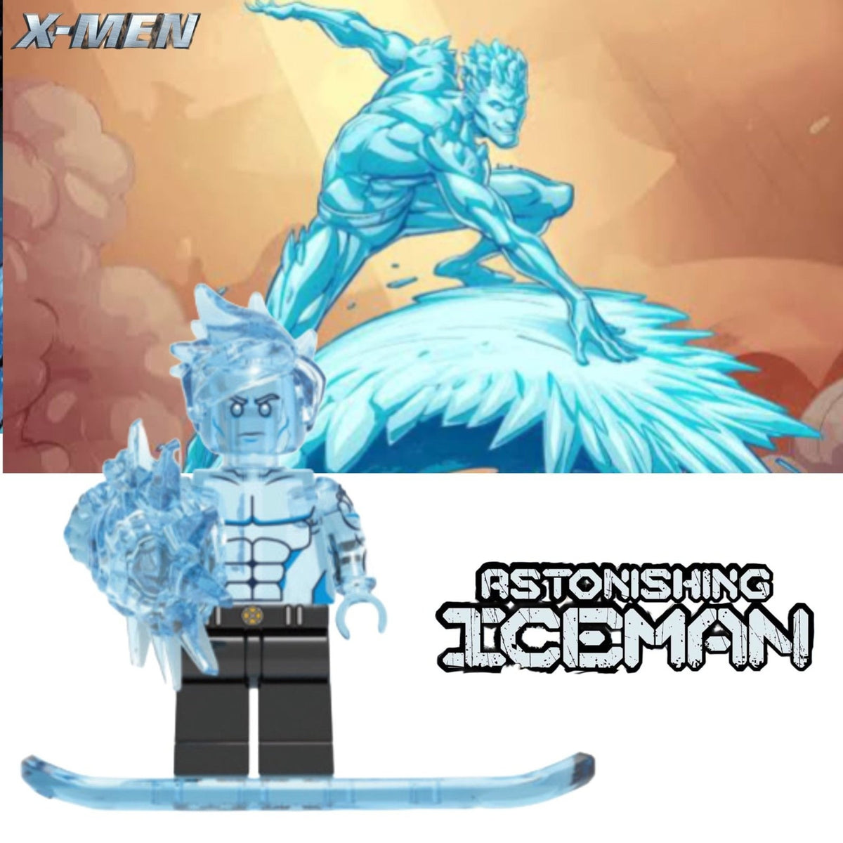 Iceman Minifigure - Bobby Drake | X-Men - Custom Marvel Minifig