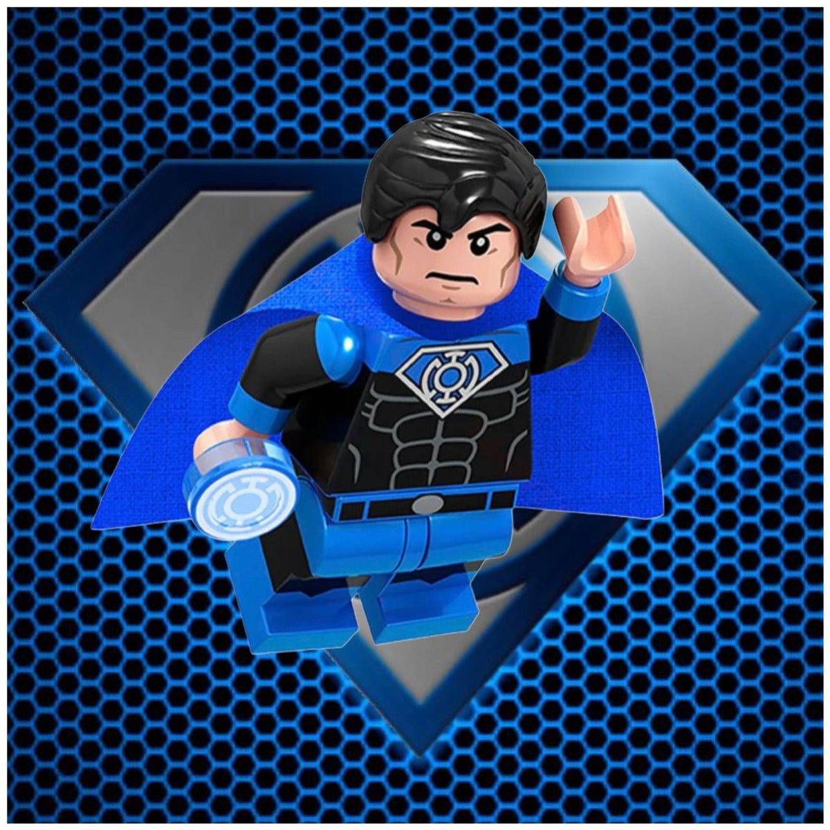 Blue Lantern Superman Minifigure - Kal-El | Lego Compatible | Custom DC Minifig