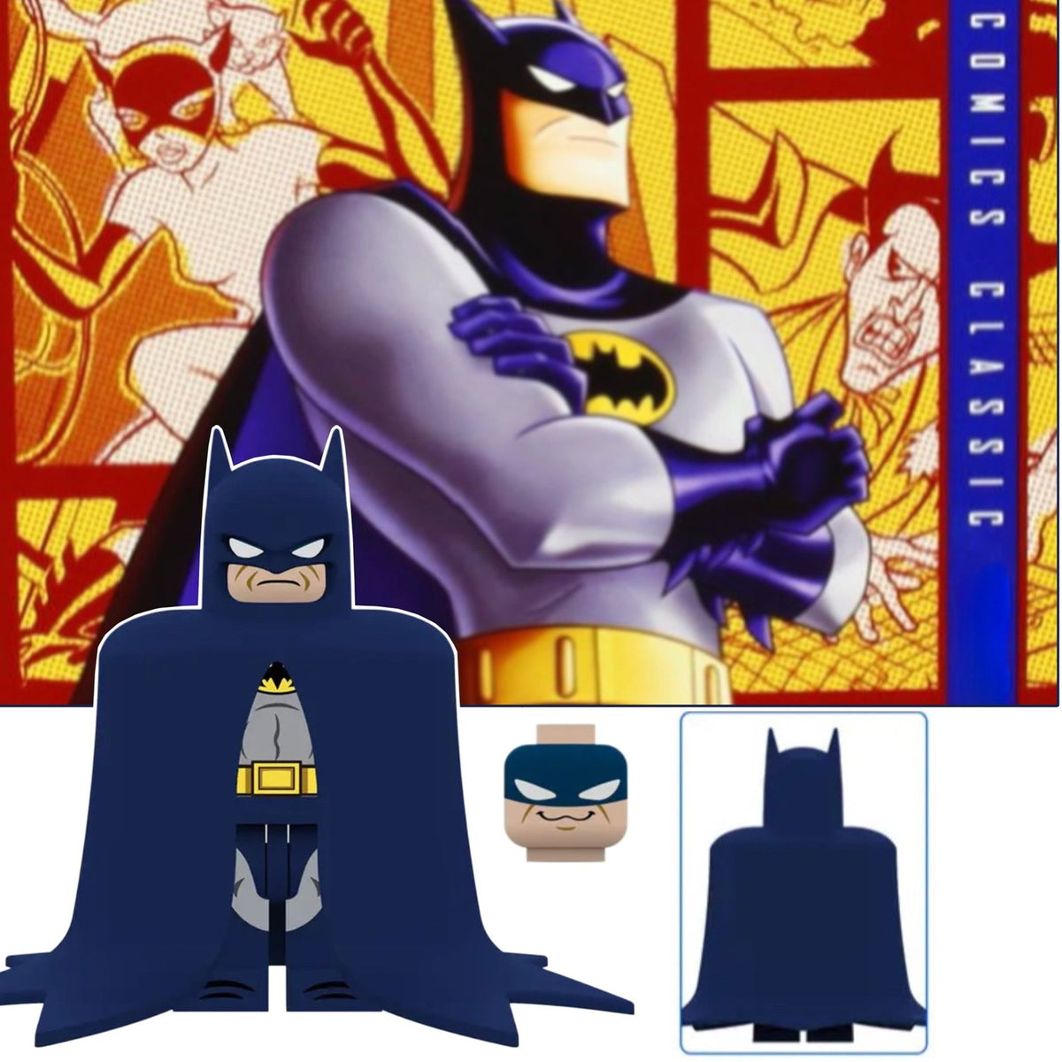 Classic Batman Minifigure - Batman The Animated Series - Custom Detective Collection Minifig